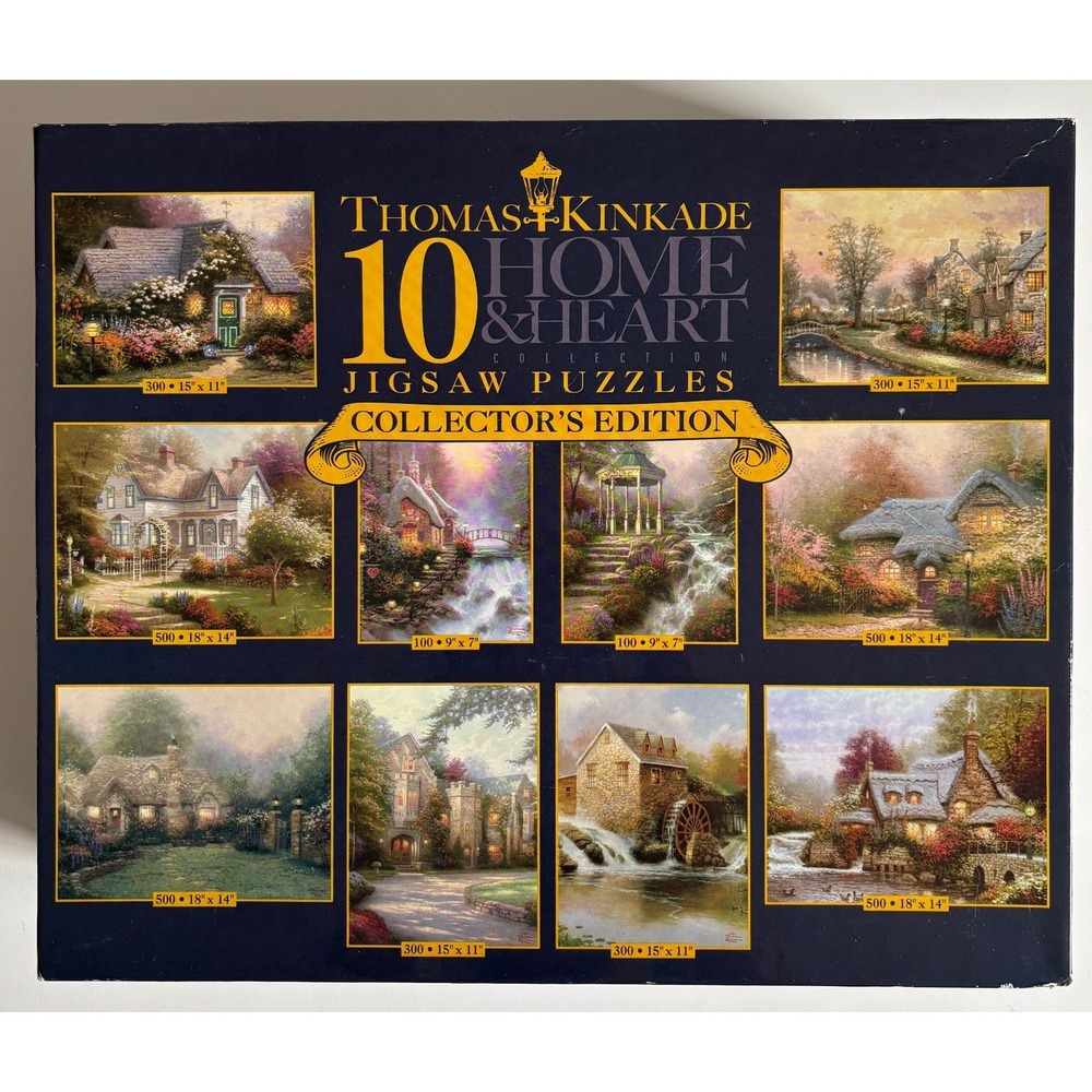 Thomas Kinkade Home & Heart 8 Jigsaw Puzzle Set Ceaco Collector Edition 3801-2